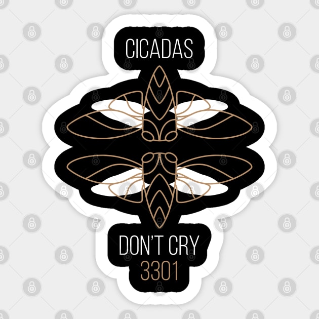 Cicadas Don't Cry 3301Line Art Minimalist Theme Meme graphic Sticker by creative